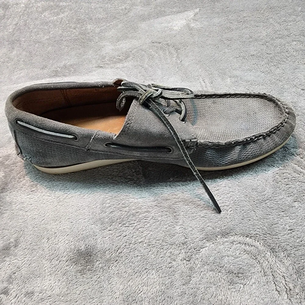 Frye Briggs Boat Shoes Men's Size 11.5 Gray Suede
